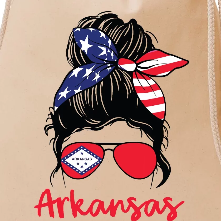 Arkansas Girl Arkansas Flag State Girlfriend Drawstring Bag