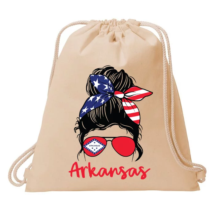 Arkansas Girl Arkansas Flag State Girlfriend Drawstring Bag