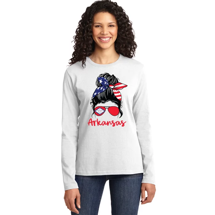 Arkansas Girl Arkansas Flag State Girlfriend Ladies Long Sleeve Shirt