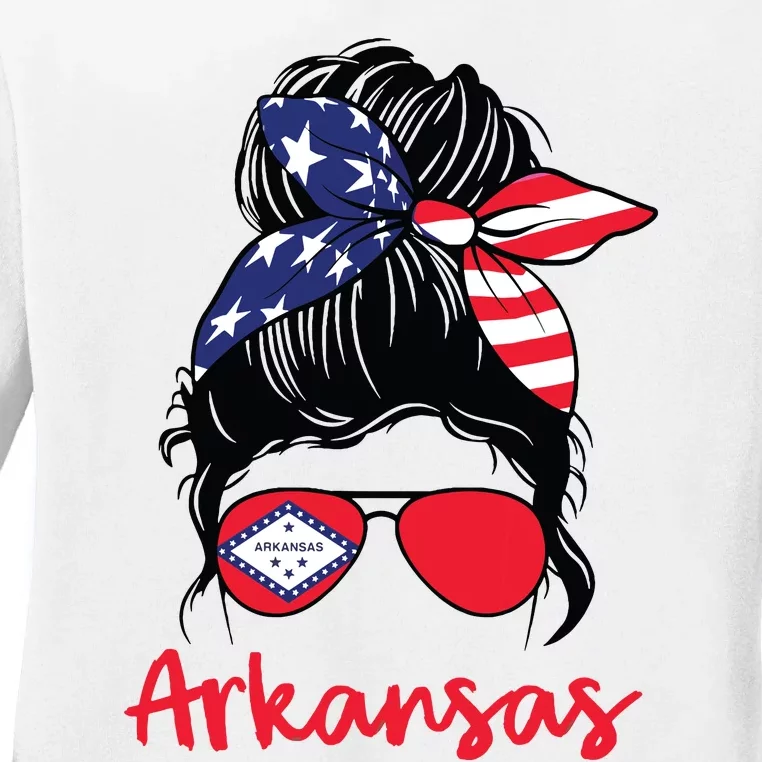 Arkansas Girl Arkansas Flag State Girlfriend Ladies Long Sleeve Shirt