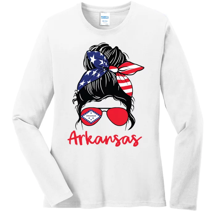 Arkansas Girl Arkansas Flag State Girlfriend Ladies Long Sleeve Shirt