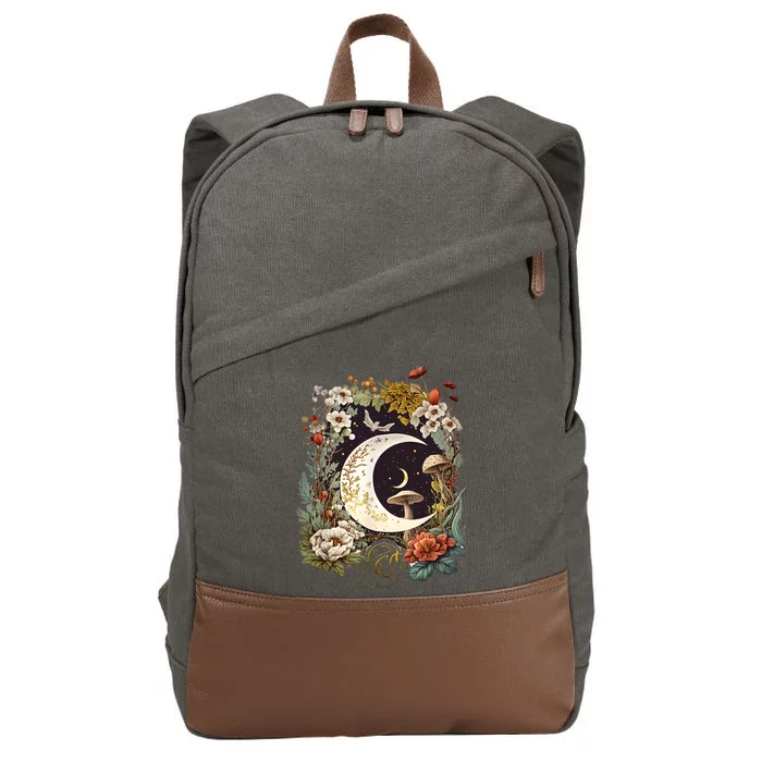 Aesthetic Goblincore And Dark Cottagecore Mushroom Cotton Canvas Backpack