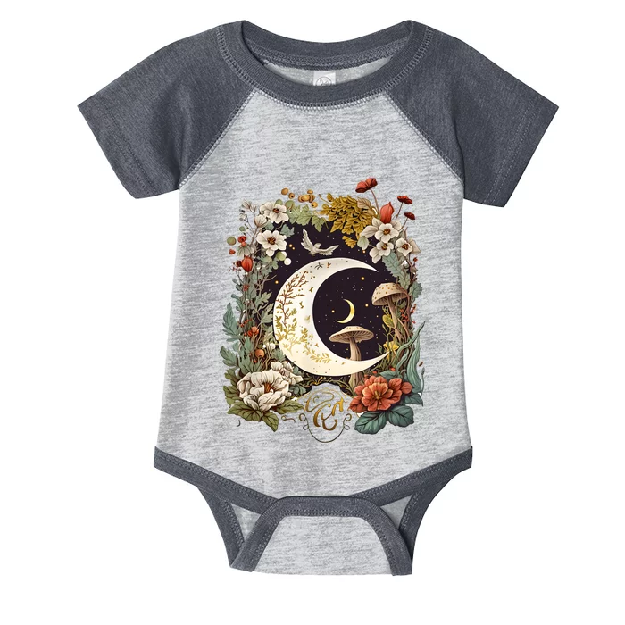 Aesthetic Goblincore And Dark Cottagecore Mushroom Infant Baby Jersey Bodysuit