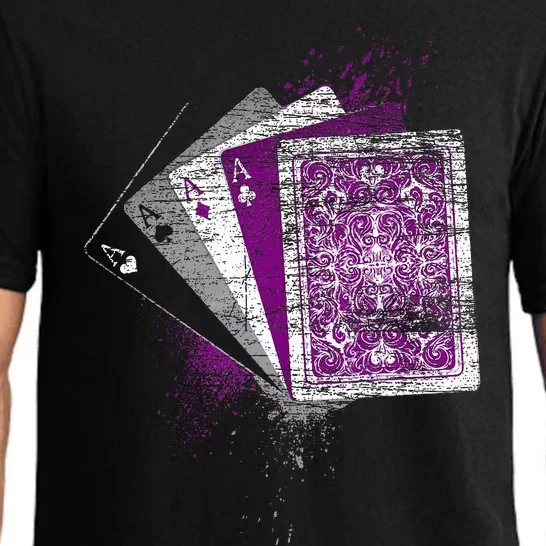 Asexuality Gift Ace Flag Playing Cards Queer Lgbt Asexual Pajama Set