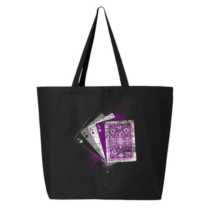 Asexuality Gift Ace Flag Playing Cards Queer Lgbt Asexual 25L Jumbo Tote