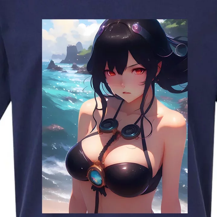 Anime Girl Bikini Sueded Cloud Jersey T-Shirt