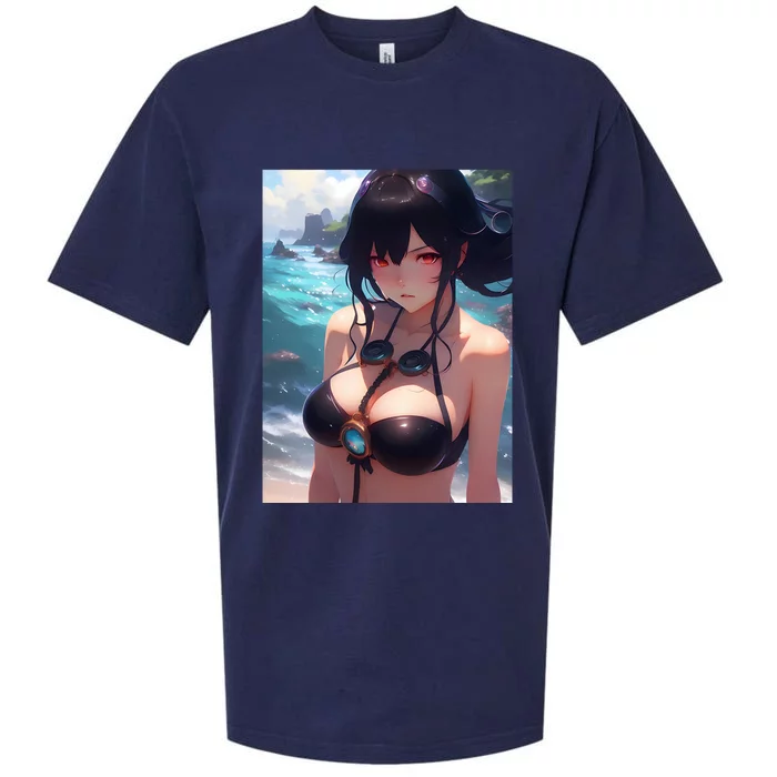 Anime Girl Bikini Sueded Cloud Jersey T-Shirt