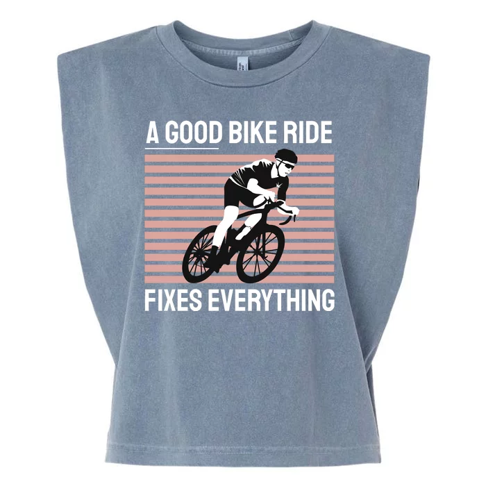 A Good Bike Ride Fixes Everything Garment-Dyed Women's Muscle Tee