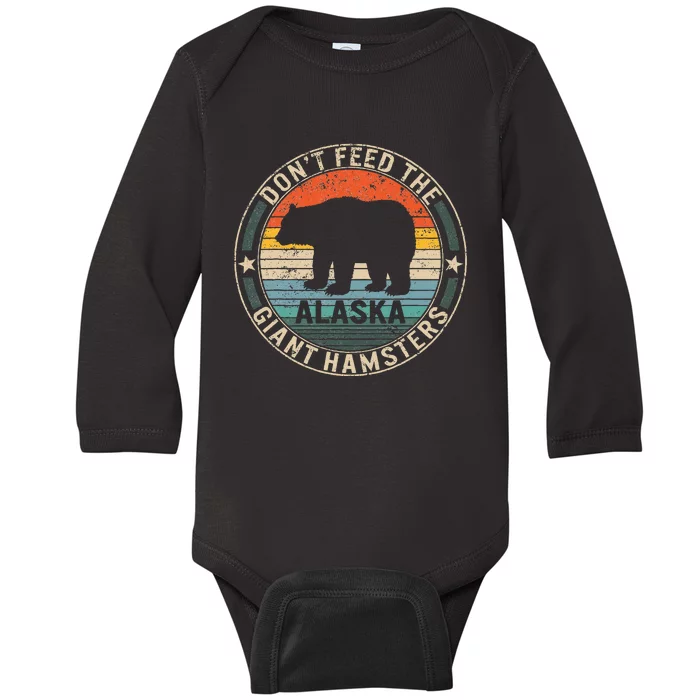 Alaska Grizzly Bear Do Not Feed The Giant Hamsters Kodiak Baby Long Sleeve Bodysuit