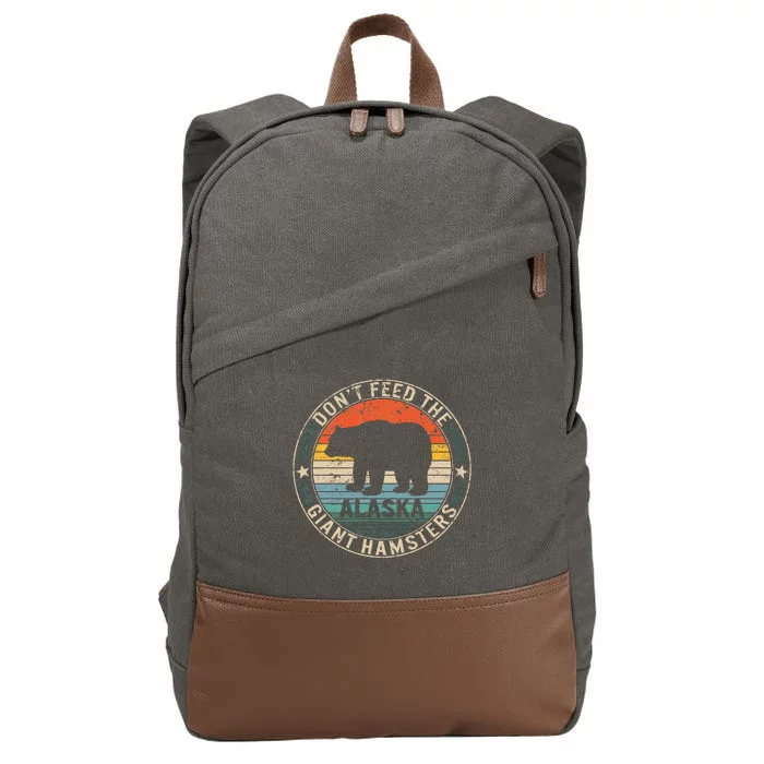 Alaska Grizzly Bear Do Not Feed The Giant Hamsters Kodiak Cotton Canvas Backpack