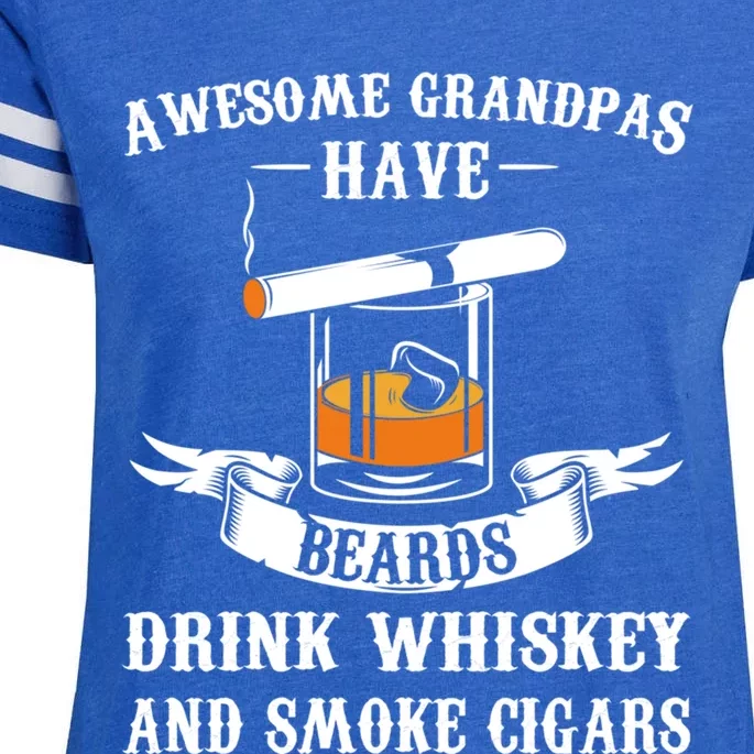 Awesome Grandpa's Beards Whiskey And Cigars Cigars Gift Enza Ladies Jersey Football T-Shirt