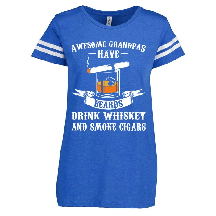 Awesome Grandpa's Beards Whiskey And Cigars Cigars Gift Enza Ladies Jersey Football T-Shirt