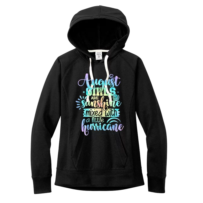 August Girl Birthday Tie Dye Women's Fleece Hoodie