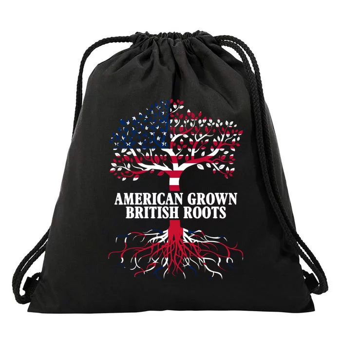 American Grown British Roots Drawstring Bag