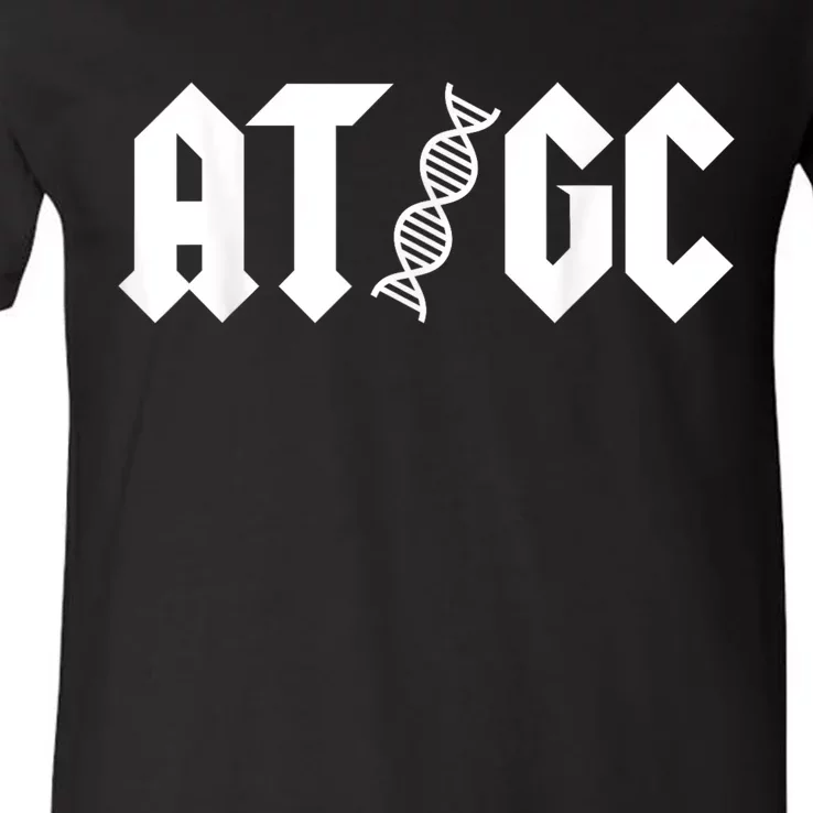 At Gc Biology Dna Strand Double Helix Teacher Pupil Student V-Neck T-Shirt