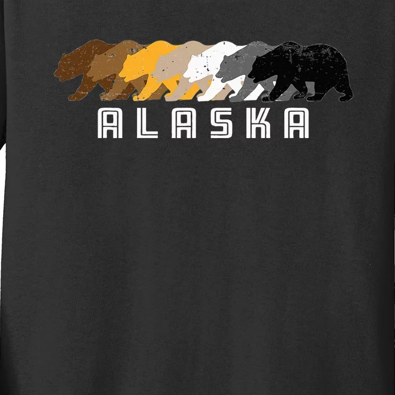 Alaska Gay Bear Distressed Kids Long Sleeve Shirt