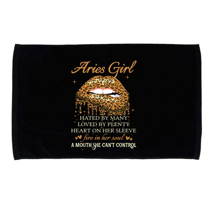 Aries Girl Birthday Gifts Funny Leopard Sexy Lip Microfiber Hand Towel