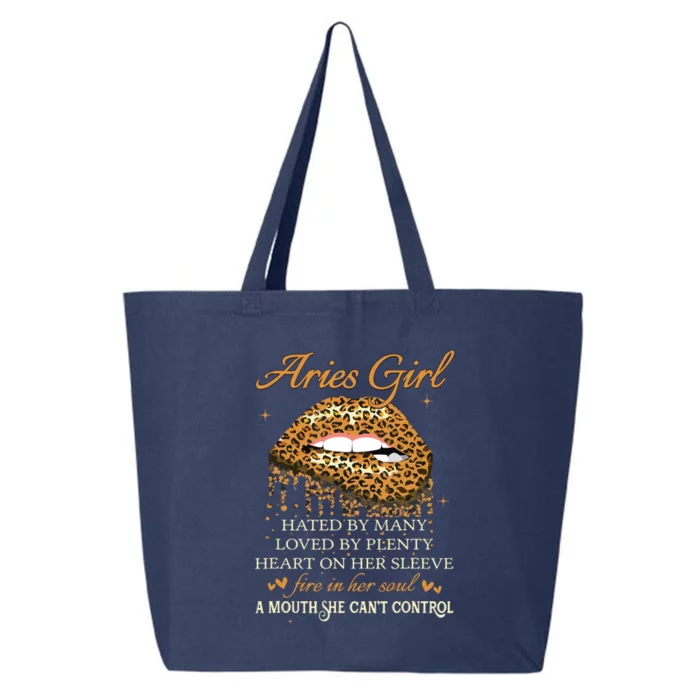 Aries Girl Birthday Gifts Funny Leopard Sexy Lip 25L Jumbo Tote