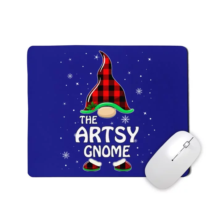 Artsy Gnome Buffalo Plaid Matching Family Christmas Mousepad