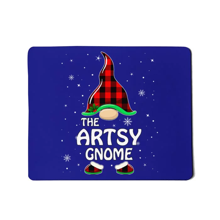 Artsy Gnome Buffalo Plaid Matching Family Christmas Mousepad