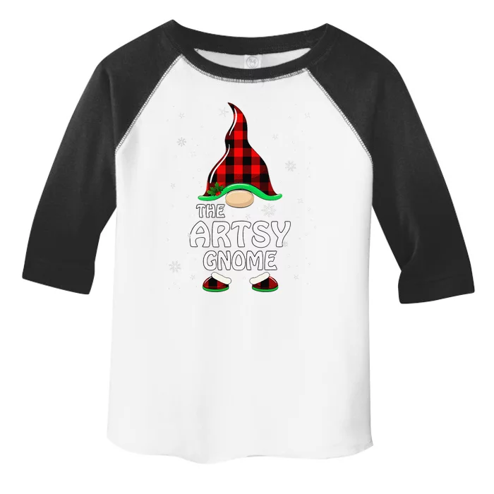 Artsy Gnome Buffalo Plaid Matching Family Christmas Toddler Fine Jersey T-Shirt