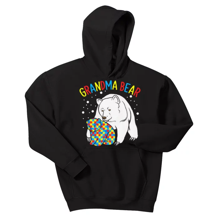 Autism Grandma Bear! Autism Awareness Gift Kids Hoodie