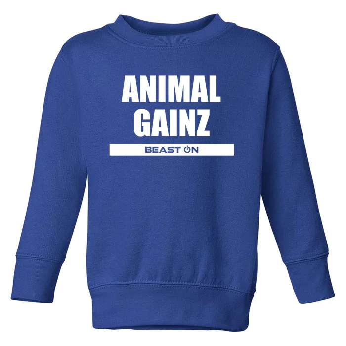 Animal Gainz Bodybuilding Gains Training Gym Fitness Workout Funny Gift Toddler Sweatshirt