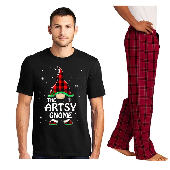 Artsy Gnome Buffalo Plaid Matching Family Christmas Pajama Set