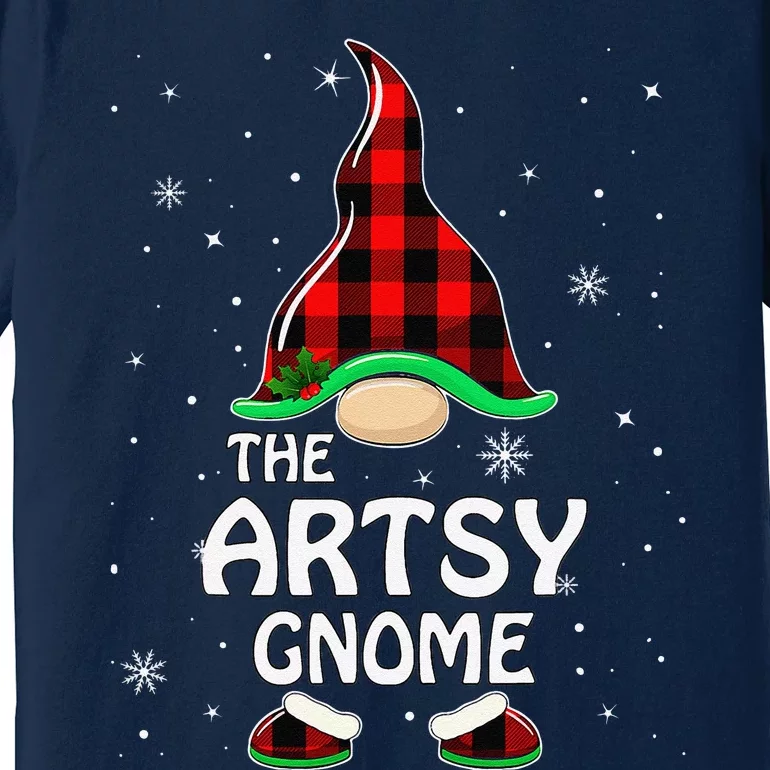 Artsy Gnome Buffalo Plaid Matching Family Christmas Premium T-Shirt