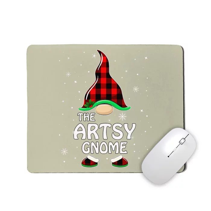 Artsy Gnome Buffalo Plaid Matching Family Christmas Mousepad