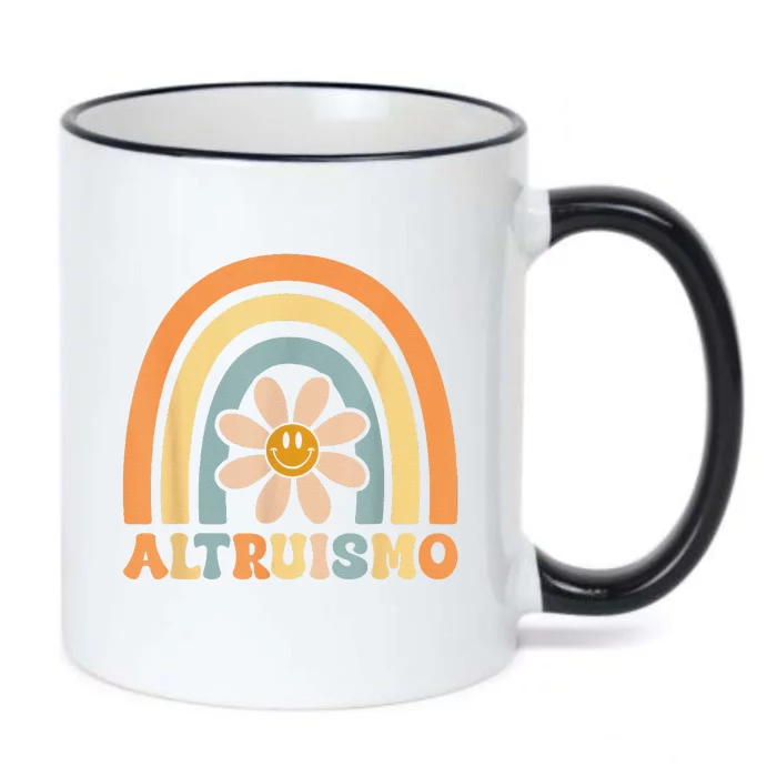 Altruismo Groovy Boho Rainbow Social Psychology Lover Daisy Black Color Changing Mug