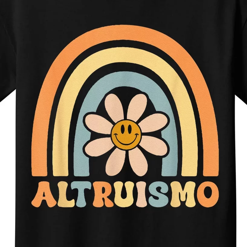 Altruismo Groovy Boho Rainbow Social Psychology Lover Daisy Kids T-Shirt