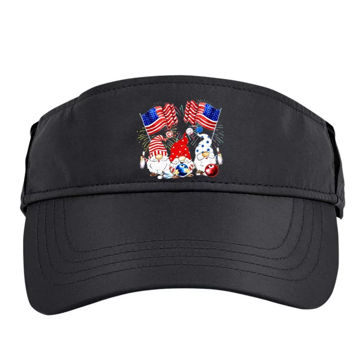 America Gnomes Bowling Fireworks American Flag 4th Of July Adult Drive Performance Visor