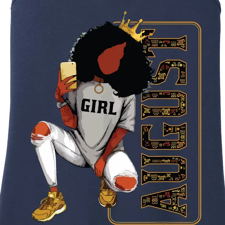 August Girl Birthday Melanin Afro Queen For Black Women Ladies Essential Tank