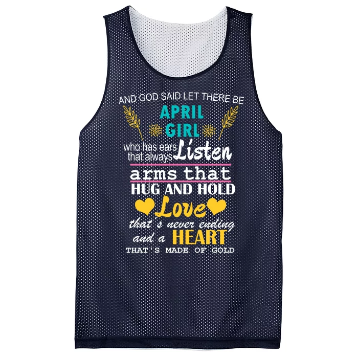 April Girl Birthday Gift Mesh Reversible Basketball Jersey Tank