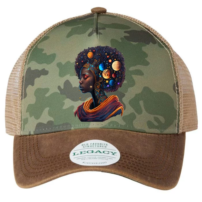 Afro Galactic Beauty Queen Pride Woman Space Black History Legacy Tie Dye Trucker Hat