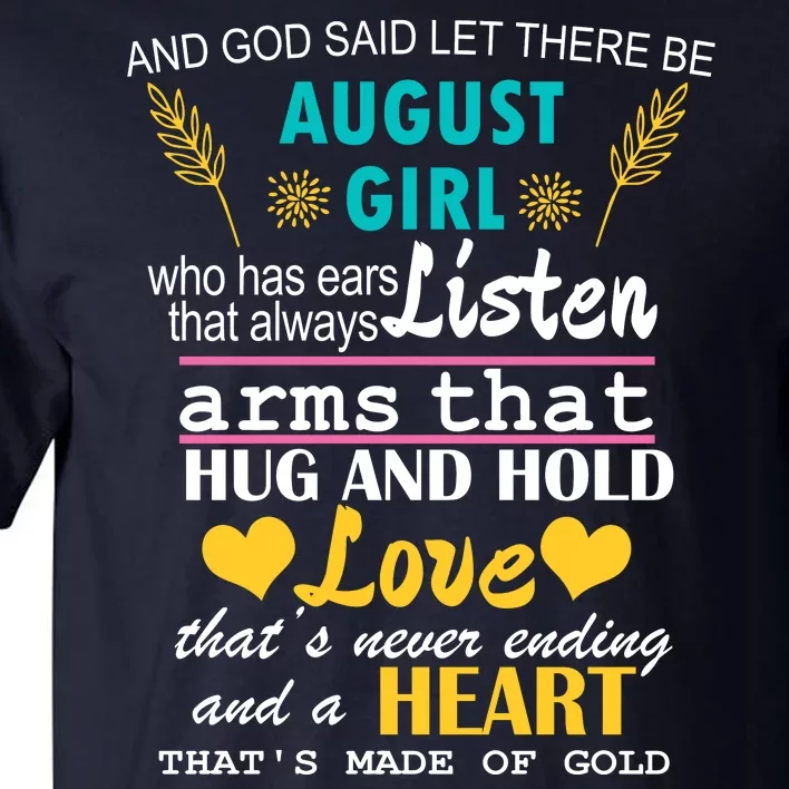 August Girl Birthday Gift Tall T-Shirt