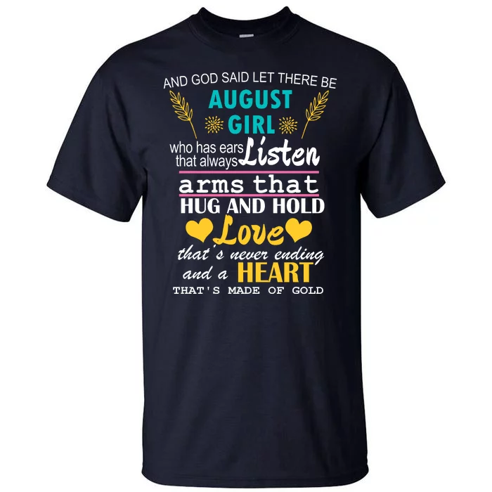 August Girl Birthday Gift Tall T-Shirt