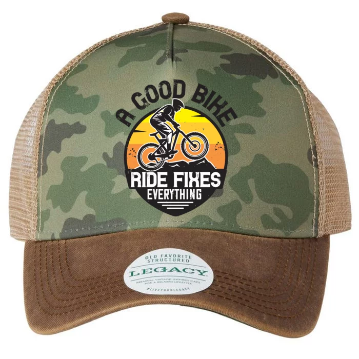 A Good Bike Ride Fixes Everything Mountain Biking Legacy Tie Dye Trucker Hat