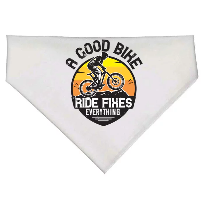 A Good Bike Ride Fixes Everything Mountain Biking USA-Made Doggie Bandana