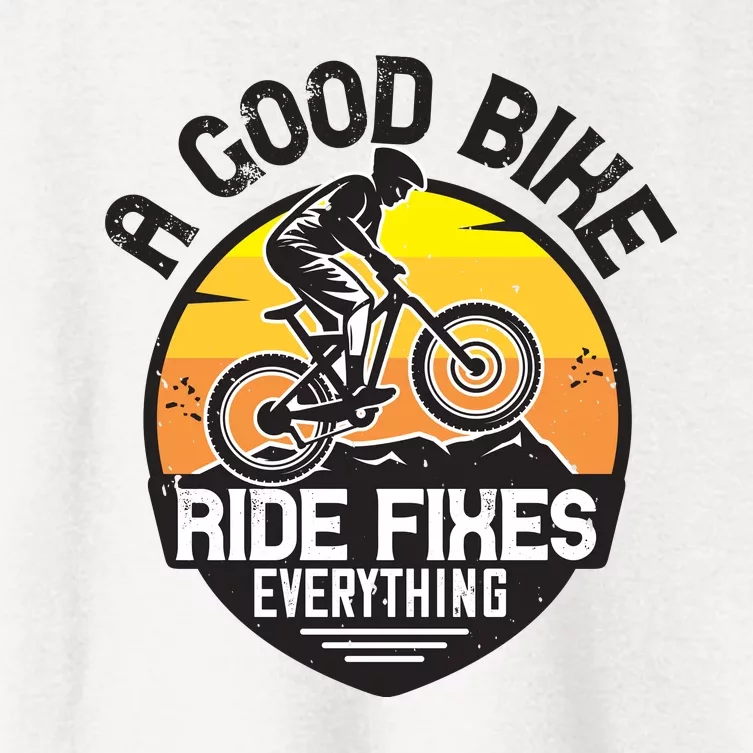 A Good Bike Ride Fixes Everything Mountain Biking Women's Crop Top Tee