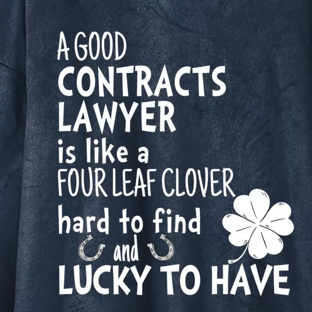 A Good Contracts Lawyer Is Like A 4 Leaf Clover St Patricks Gift Hooded Wearable Blanket