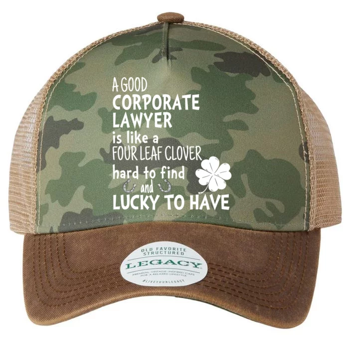 A Good Corporate Lawyer Is Like A 4 Leaf Clover St Patricks Cute Gift Legacy Tie Dye Trucker Hat