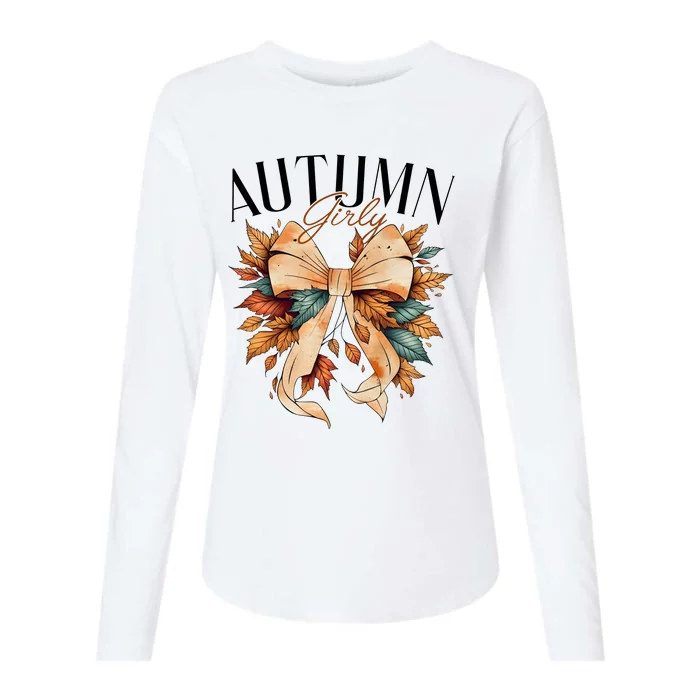 Autumn Girly Coquette Fall Lover Womens Cotton Relaxed Long Sleeve T-Shirt