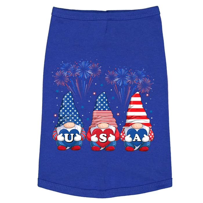 American Gnomes Cute Sunglasses Patriotic Usa 4th Of July Great Gift Doggie Tank