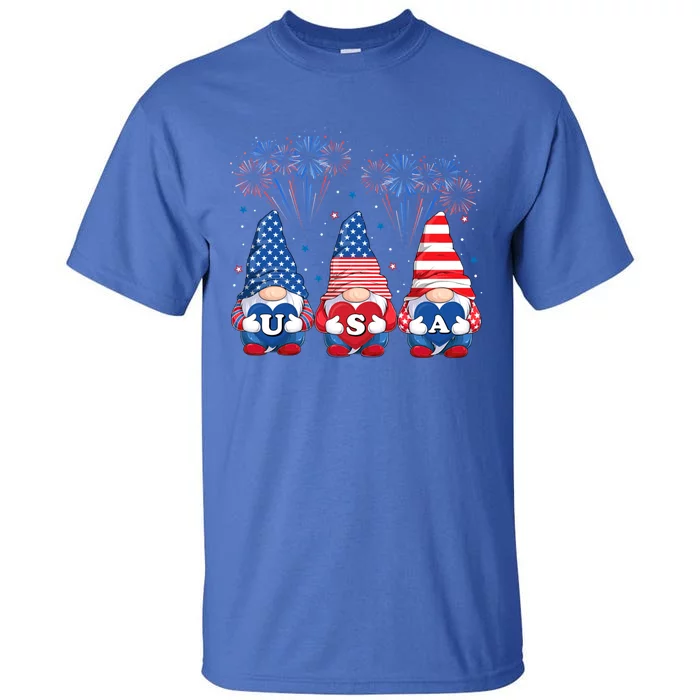 American Gnomes Cute Sunglasses Patriotic Usa 4th Of July Great Gift Tall T-Shirt