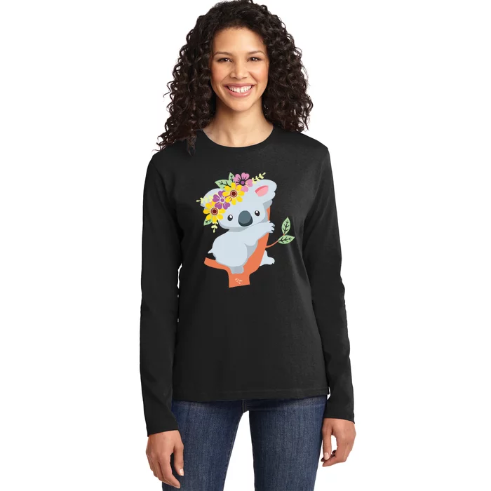 Australian Gift Cute Koala Bear Ladies Long Sleeve Shirt