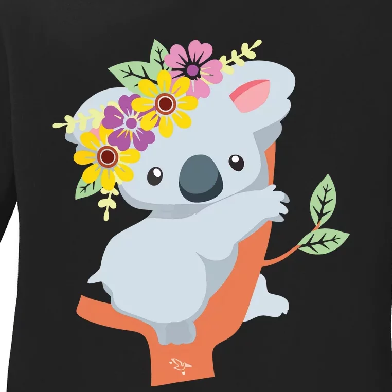 Australian Gift Cute Koala Bear Ladies Long Sleeve Shirt