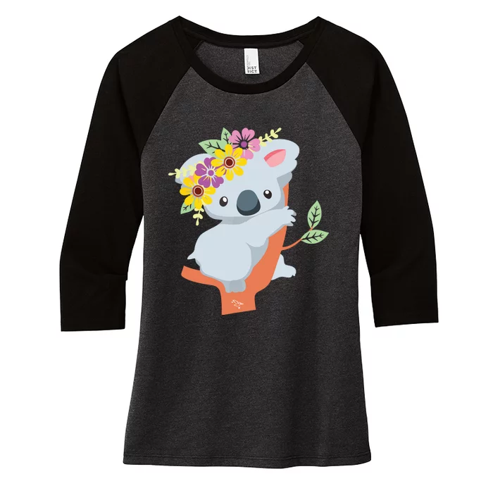 Australian Gift Cute Koala Bear Women's Tri-Blend 3/4-Sleeve Raglan Shirt