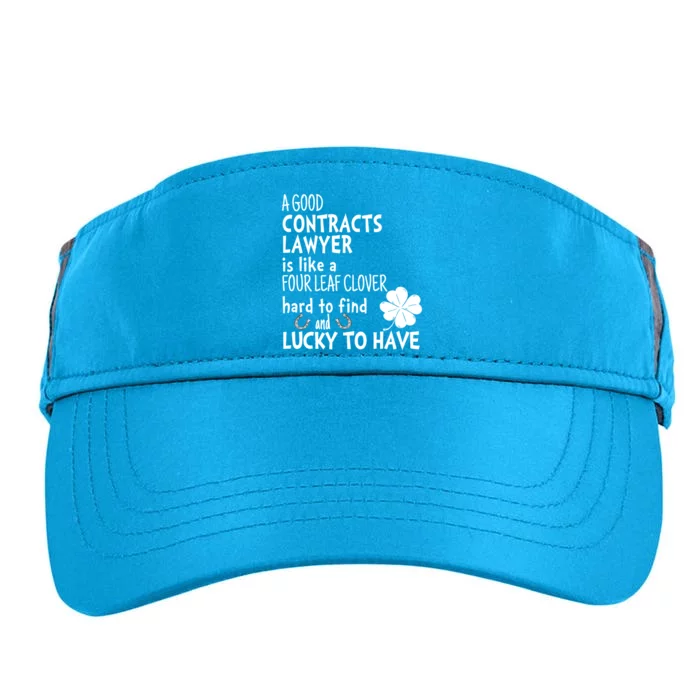 A Good Contracts Lawyer Is Like A 4 Leaf Clover St Patricks Cool Gift Adult Drive Performance Visor